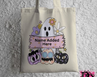 Personalized Halloween Sack, Personalized Halloween Bag, Personalized Halloween Tote Bag, Halloween, Custom, Basket, Bucket, Candy