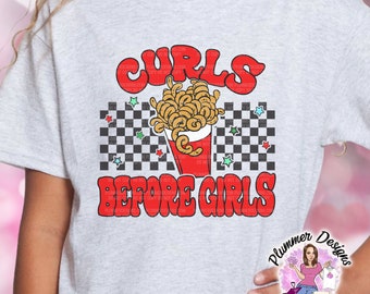 Curls Before Girls, Curly Fries, French Fries, Stars, PNG, Clipart, Sublimation Download, Sublimation, Graphics, Digital, DTG, DTF,