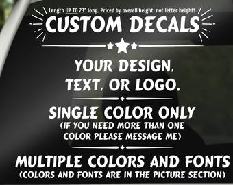 Custom Car Decal, Custom Window Decal, Vinyl Sticker, Vinyl Car Sticker, Create Your Own