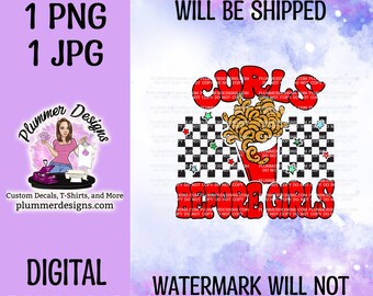 Curls Before Girls, Curly Fries, French Fries, Stars, PNG, Clipart, Sublimation Download, Sublimation, Graphics, Digital, DTG, DTF,