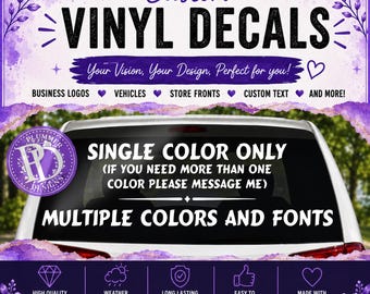 Custom Car Decal, Custom Window Decal, Vinyl Sticker, Vinyl Car Sticker, Create Your Own