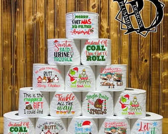 Christmas Toilet Paper, Funny Christmas Toilet Paper, Funny Gag Gift, Gag Gift, White Elephant Gift, Toilet Paper, Secret Sant Gift