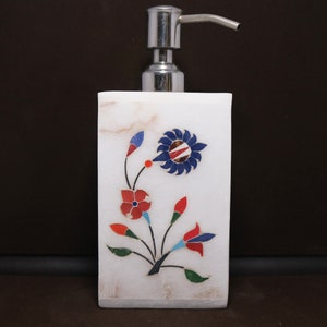 Dispensador de sabonete em mármore branco para banheiro, decoração de casa e acessórios de banho.