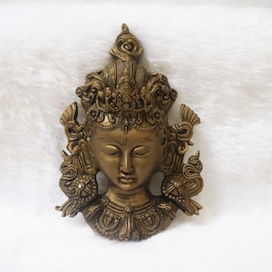 Durga MATA Maa Gesichtsmaske Idol Statue Murti für Büro Wohnkultur Wandhalterung Böses Auge Vastu Schutz Größe 8 Zoll