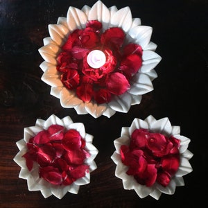 Fiore galleggiante in marmo, Uruli, Urli, ciotola in marmo, decorazione per candele galleggianti/ciotola in marmo per decorazioni per la casa/decorazione Diwali (9 pollici, 6 pollici)
