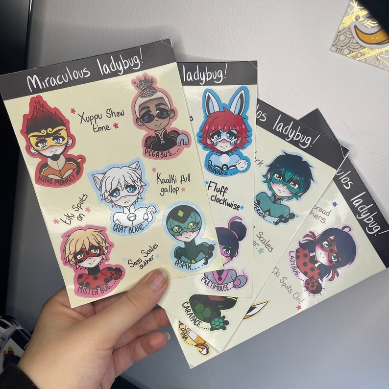 miraculous ladybug sticker sheet geeky sticker video game