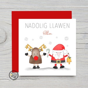 Welsh Merry Christmas Personalised christmas card *FREE UK DELIVERY*