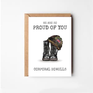 Personalised Any rank | So proud of you card | British Army | Free UK Delivery