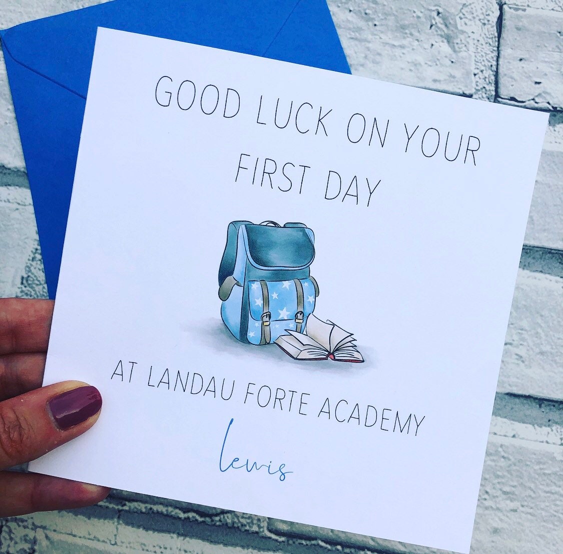 Personalised good luck school Card FREE UK DELIVERY | Etsy