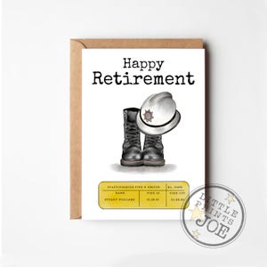 Personalised Fire Fighter Retirement card | White Helmet Watch manager | 2 sizes | Free UK Delivery