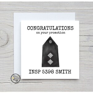 Police Inspector Promotion / Congratulations card. FREE UK POSTAGE