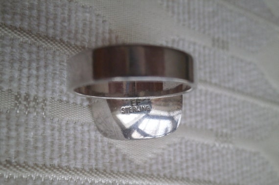 Size 7.25 Vintage Einer Bernhard Fehrn Ring Denmark Silver 925 with Amber
