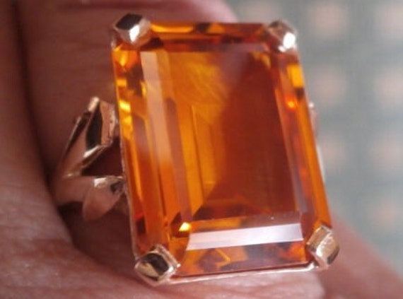 9K Solid gold and AAAAA emerald cut 15 carat natu… - image 1
