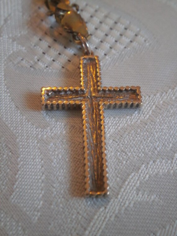 9K solid gold textured cross/crucifix pendant 4CM… - image 2