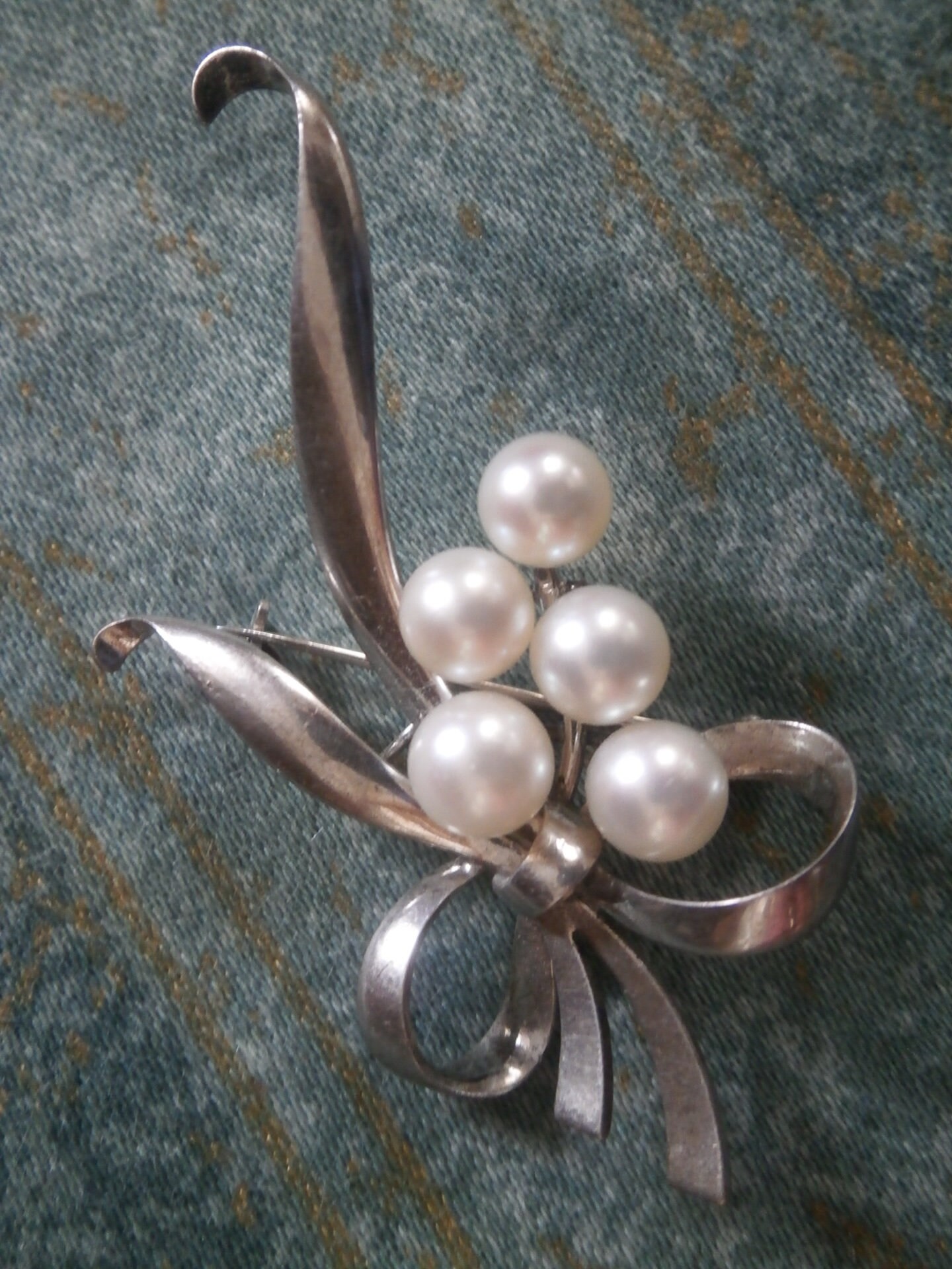 Pearl Brooch Branch Genuine Cultured Pearl Jewelry Sterling Silver