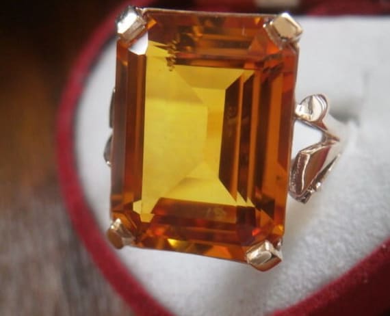 9K Solid gold and AAAAA emerald cut 15 carat natu… - image 3