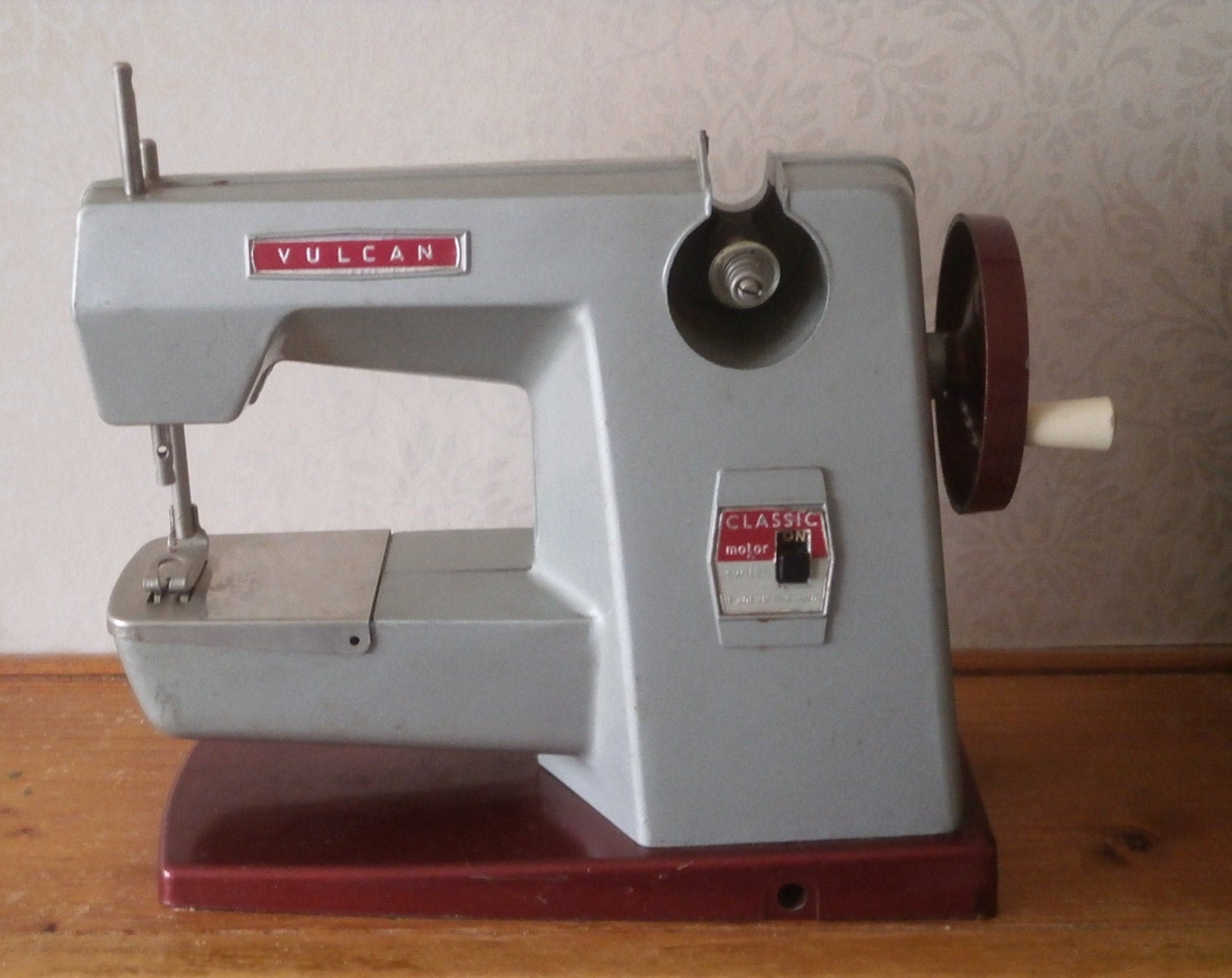 Vulcan toy sewing machine and box 1960's Etsy