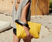 Yellow quilted shoulder bag