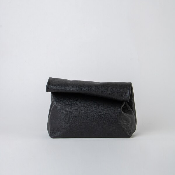 Black Leather Bag - Etsy