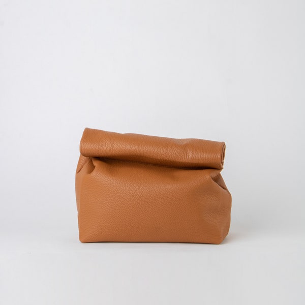Leather Lunch Bag Etsy