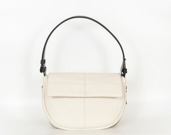 Beige Shoulder Leather Bag