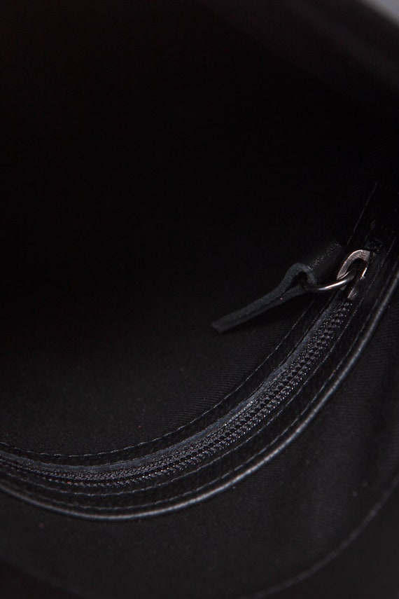 Curved Handle Shoulder Bag - Black