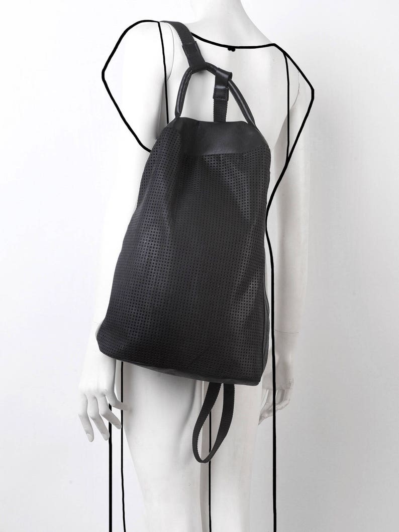 Leather-fabric backpack