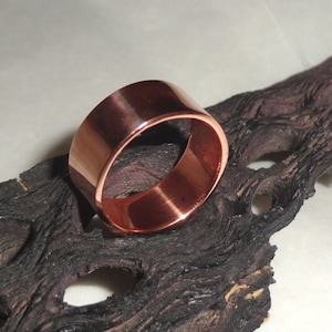 10MM Copper Flat Wide Solid Gorgeous Highly Polished Ring