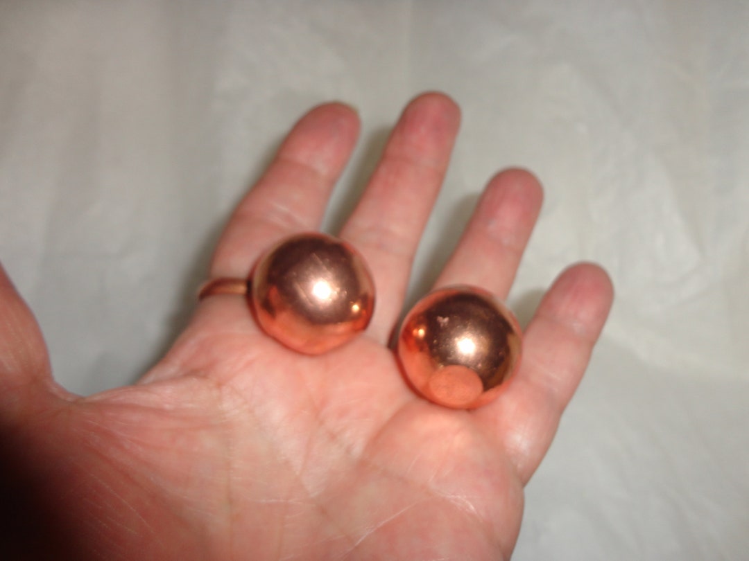 Copper Sphere 26mm Solid for Therapeutic and Meditation 2 Spheres for