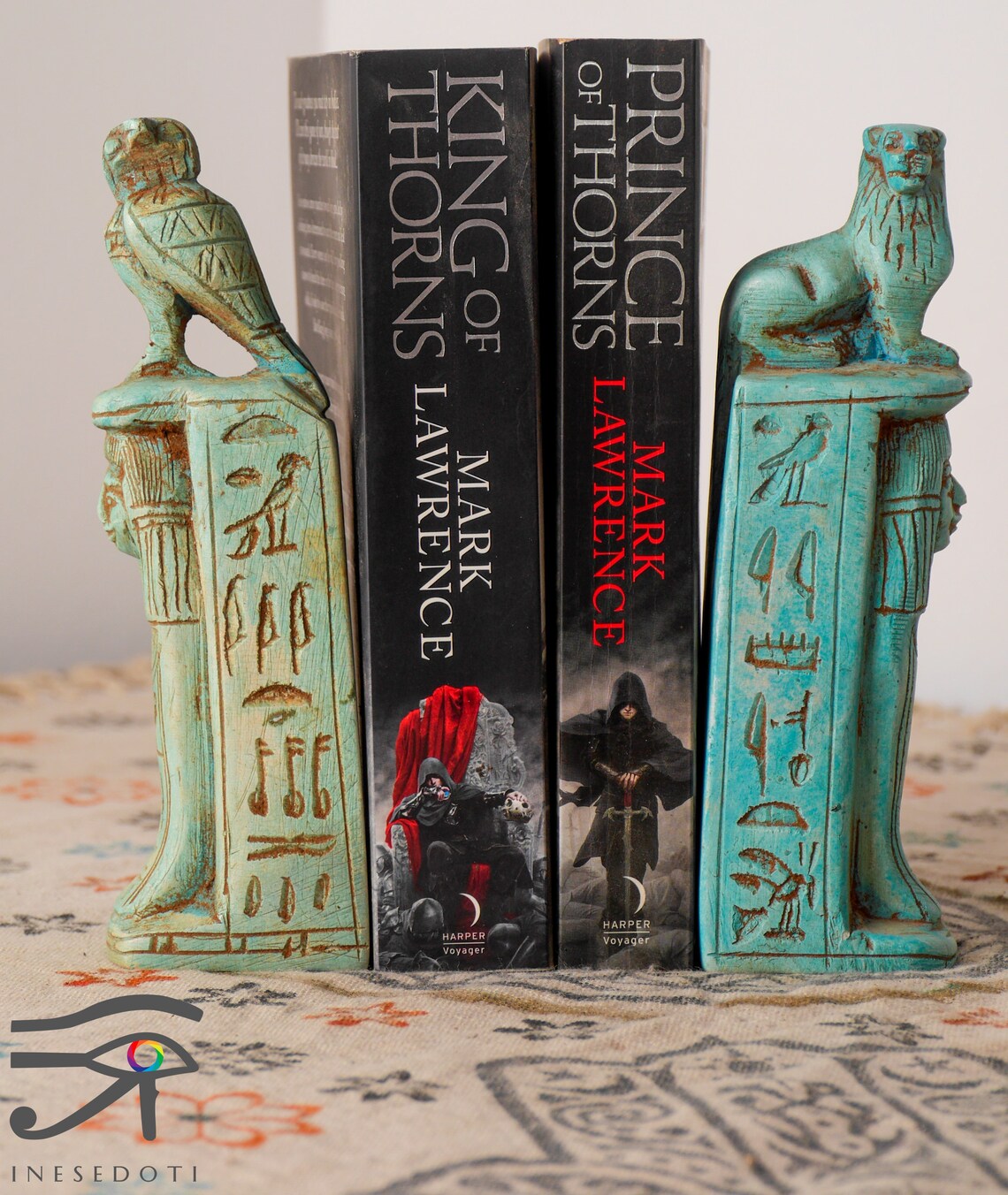 Egyptian Bookends Engraved With Ancient Hieroglyphs Etsy
