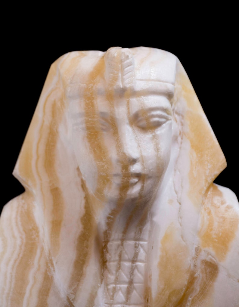 Alabaster Stone Egyptian Sculpture Bast Pierre Raphia Albâtre Etsy