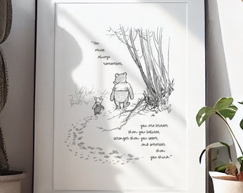 You must always remember - Printable Winnie-the-Pooh Sayings Quote Classic Black & White Poster Print A2 A3 A4 A5 Digital Download #170