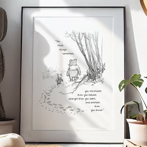 You must always remember Printable Winnie-the-Pooh Sayings Quote Classic Black & White Poster Print A2 A3 A4 A5 Digital Download 170 Bild 1
