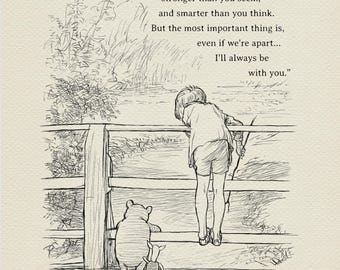 Winnie the Pooh Quote Print: Vintage Style Nursery Art