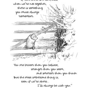 Printable If ever there is tomorrow Winnie-the-Pooh Quote Poster Classic Black & White Print Pooh Sayings A2 A3 A4 A5 Digital Download 05 image 2