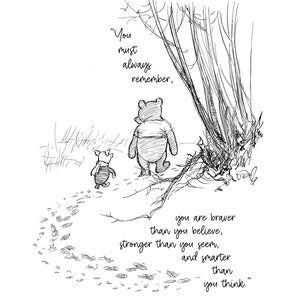 You must always remember Printable Winnie-the-Pooh Sayings Quote Classic Black & White Poster Print A2 A3 A4 A5 Digital Download 170 Bild 10