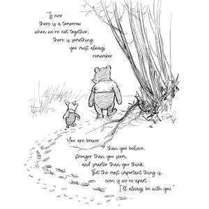 Printable You are braver than you believe Winnie-the-Pooh Quote Saying Classic Black & White Poster Print A2 A3 A4 A5 Digital Download 03 image 10