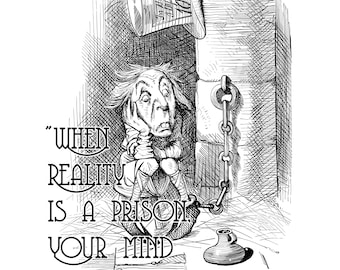 Mad Hatter Alice in Wonderland Quote Art Print (Digital Download)