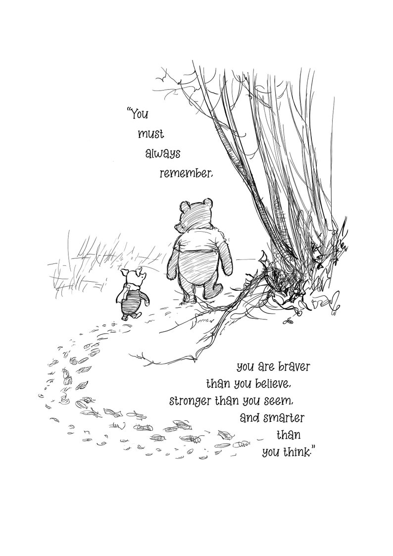 You must always remember Printable Winnie-the-Pooh Sayings Quote Classic Black & White Poster Print A2 A3 A4 A5 Digital Download 170 Bild 9