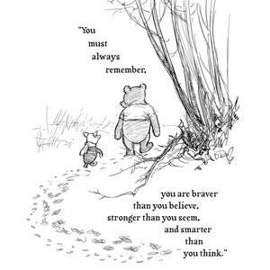 You must always remember Printable Winnie-the-Pooh Sayings Quote Classic Black & White Poster Print A2 A3 A4 A5 Digital Download 170 Bild 8