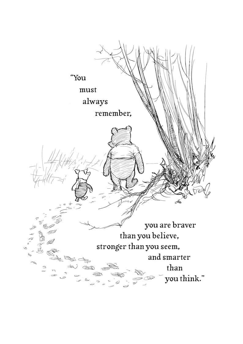 You must always remember Printable Winnie-the-Pooh Sayings Quote Classic Black & White Poster Print A2 A3 A4 A5 Digital Download 170 Bild 8