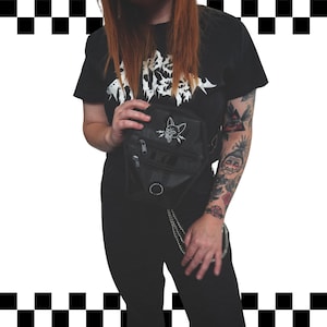 Coffin Crossbody Bag for Dog Walkers – Goth Shoulder Bag – Alternative Pet Accessories