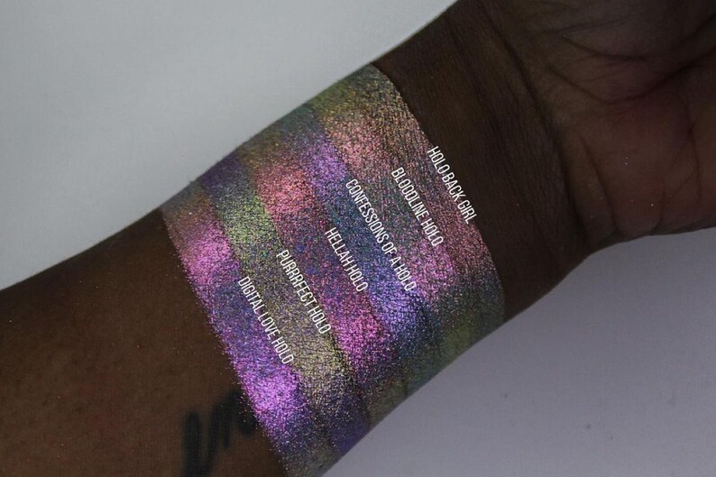 Holo back Girl. Holographic shifting pressed pigment image 5