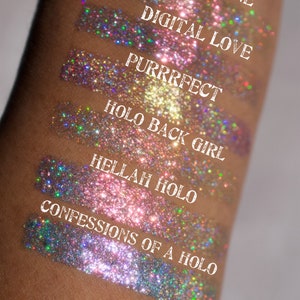 Holo back Girl. Holographic shifting pressed pigment image 6