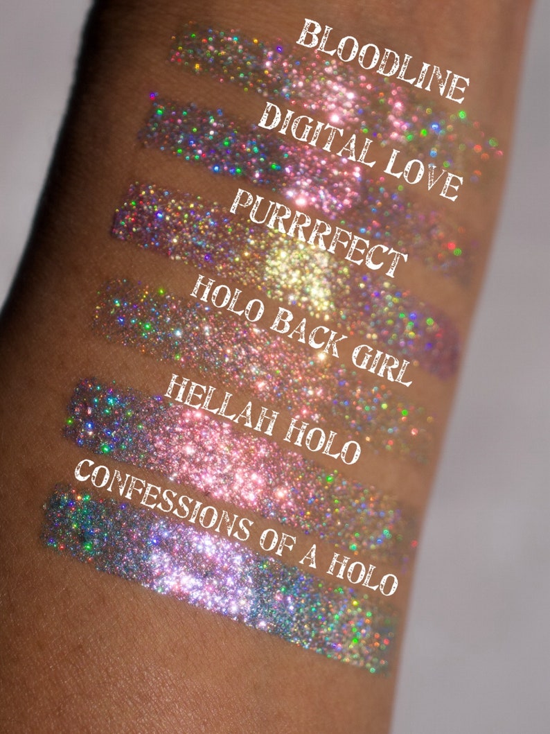 Holo back Girl. Holographic shifting pressed pigment image 6