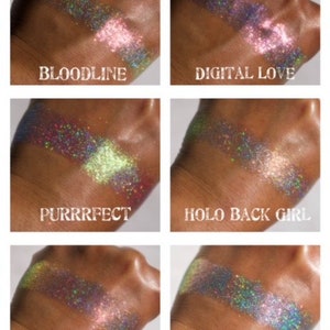 PURRRFECT HOLO. Holographic shifting pressed pigment image 3