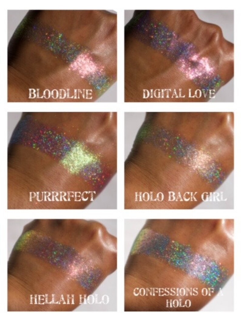 PURRRFECT HOLO. Holographic shifting pressed pigment image 3