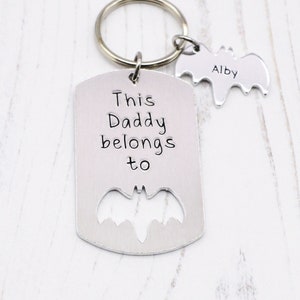 This Daddy Belongs to Bat Keyring