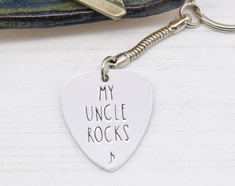 My Uncle Rocks Plectrum Keyring