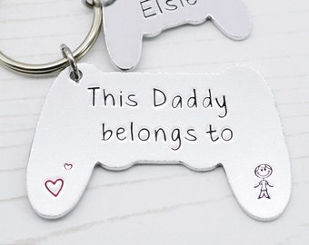 Daddy Belongs To Game Controller Keyring